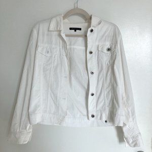 Theory White Corduroy Button Up Jacket